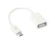 USB 2.0 AF to Micro USB 5 Pin Male Adapter Cable with OTG Function Length 15cm Black White