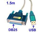 USB 2.0 to DB25 Pin Female Cable Length 1.5m