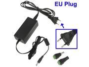 EU Plug AC Adapter for LED Rope Light with 5.5 x 2.1mm DC Power Adapter DC 12V 5A