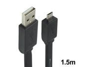Noodles Style USB 2.0 AM to Micro 5pin Data Transfer Cable Length 1.5m Black Purple