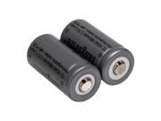 2Pcs TangsFire 880mAh 3.7V Rechargeable 16340 Lithium Batteries Gray