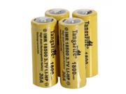 4pcs TangsFire 18500 3.7V 20C 1800mAh High power Rechargeable Lithium Batteries Yellow