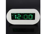 LED Light Fluorescent Message Board Digital Alarm Clock Calendar Thermometer