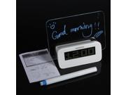 LED Fluorescent Message Board Digital Alarm Clock Calendar Thermometer