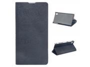 High tech Hot pressing Plastic PU Leather Protective Case with Wood Lines for Sony L39h Black