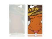 Bikini Sportswear Pattern TPU Protective Case with Transparent Frame for Sony Z1 Mini