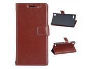 High tech Hot pressing Process PU Leather Protective Case for Huawei P6 Brown