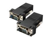 2xVGA Male To LAN CAT5 CAT5e CAT6 RJ45 Network Cable Female Adapter