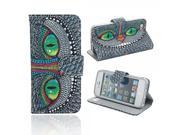Owl’s Eyes Pattern Purse Style TPU Leather Case with Card Slot for iPhone 5 5S
