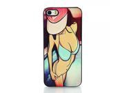 A Girl in a Cap Pattern PC Aluminum Protective Case for iPhone 5 5S