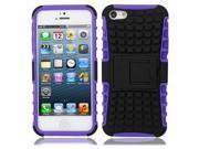 Stylish Protective TPU Hard Case with Stand for iPhone 5 Purple Black
