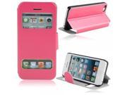 Silk Style Flip open Protective Case w Double holes for iPhone 5C Rose Red