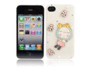 Cartoon Dolls Style Rhinestone Hard Case Cover for iPhone 4 4S Multi color 2