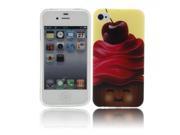 Transparent Side TPU Protective Case with Chocolate Doll Pattern for iPhone 4 4S
