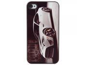 Unique Hard Protective Case with Black Eyebrow White Car Pattern for iPhone 4 4S