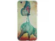 Butterfly Elephant Pattern PC Color Print Protective Case for iPhone 6