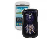 Starry Sky White Feather Wind bell Pattern TPU Protective Case with Transparent Frame for Samsung Galaxy S3 Mini Purple White