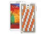 Rhinestone Encrusted Plastic Mobile Phone Protective Case for Samsung Galaxy NOTE 3 Orange