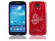 Plastic Protective Case with Butterfly Pattern for Samsung Galaxy i9300 Red