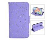 Practical Red Maple Leaves Pattern PU Leather Protective Case with Card Holder for Samsung Galaxy S5 i9600 Purple