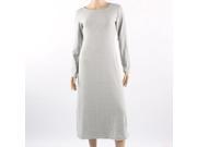 European and US Round Neck Long Sleeve Lady Dress Light Gray