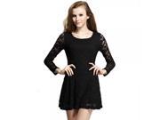 New Style Fashionable Temperament Figuring Slimming Lace One piece Dress Black