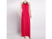 Fashion V neck Sleeveless Strap hanging Long Dress Free Size Red