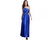 One shoulder Floor length Hemline High Waist Slim Wedding Dress Evening Dress S Blue