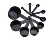 10PCS Black Plastic Measuring Spoons Cups