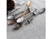 French Style Retro Engraving Stainless Steel Tableware Teaspoons