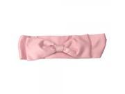 Pure Color Cloth Wide Elastic Hair Band with Big Bowknot Pink