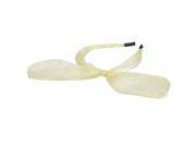 F87 Korean Style Gauze Golden Wire Hair Band with Rabbit Ear Bowknot Bare Yellow