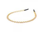 Korean Style Crossed Rhinestones Plastic Beads Hair Band Headband Golden Champagne