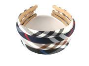 Slanted Stripe Check Pattern Cotton Wrap Hair Band Black