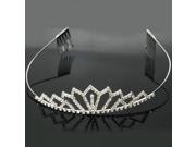 Light Shape Rhinestone Diamond Bridal Crown Hair Comb Pin Tiara