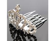 Mini Pretty Shining Rhinestone Crown Bridal Hair Comb Pin
