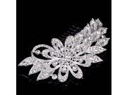 Flower Leaf Shaped Alloy Bride Hair Comb Silver