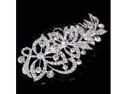 Leaf Shaped Alloy Bride Hair Comb Silver
