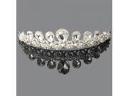 Graceful Hair Accessory Flower Clusters Shape Crown Hair Comb with Clips Silver