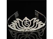 Bride and Wedding Style Top grade and Exquisite Lotus Flower Design Alloy and Rhinestone Crown Hair Comb Pin Silver