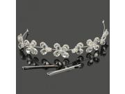 Exquisite Four leaf Clover Shape Alloy Belted Crown Silver