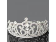 Excellent Champion Chain Large Hair Crown Tiara with Buckle Silver