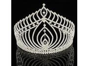 Tower Shape Chain Style Alloy and Rhinestone Crown Hair Comb Pin Silver