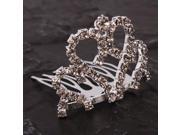 Mini Shining Rhinestone Crown Bridal Hair Comb Pin