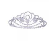 Bride Big Water drop Rhinestone Crown Hair Clip Headband Silver White