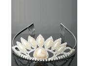 8pcs Pearl Big Peach Heart Shape Diamond Rhinestone Wedding Bridal Crown Hair Comb Pin
