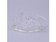 Bride Rhinestone Crown Hair Clip Headband Silver White