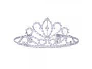 Bride Rhinestone Crown 34 Hair Clip Headband Silver White