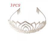 3pcs Bud Style Rhinestone Wedding Bridal Headband Crown
