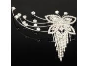 Splendid Bridal Ornament Butterfly shaped Alloy Forehead Crown Hair Comb Pin Silver